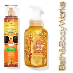 Bath & Body Works Merry Cookie Body Mist and Foaming Hand Soap Set